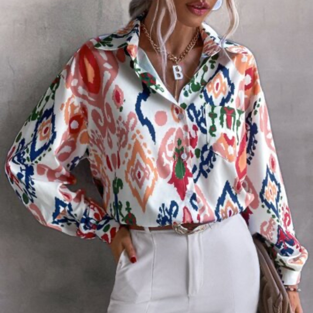 Colorful Patterned Blouse